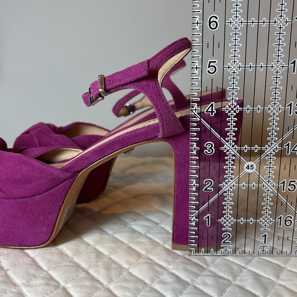 Schutz Thalyta Platform Heels Purple Suede Size 7.5B - Picture 11 of 12